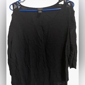 Torrid Womens Top Black Size 1 (14/16) Cage Sleeve
